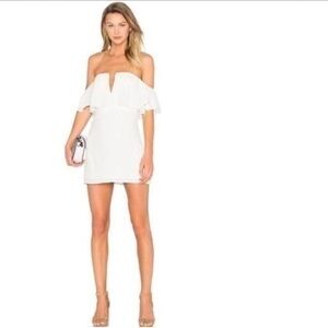 Lovers + Friends Sexy Primrose White Strapless Ruffle Mini Dress, M